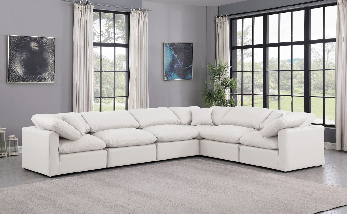 Indulge - Faux Leather 6 Piece Modular Corner Sectional