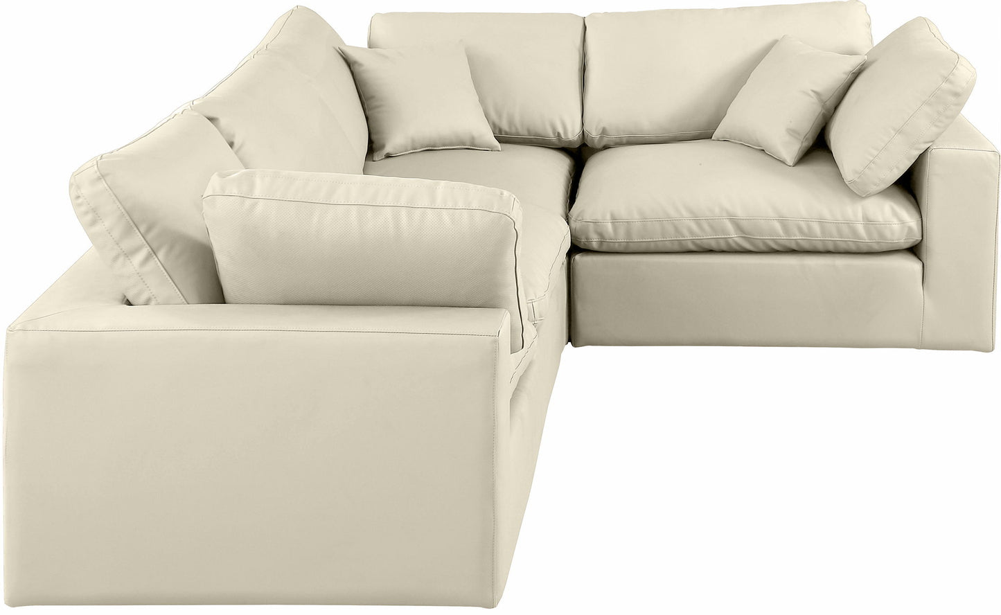 Comfy - 4 Piece Faux Leather Modular Sectional