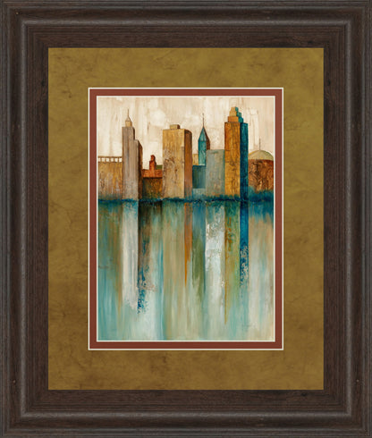 City View Il By Norm Olson - Framed Print Wall Art - Light Brown