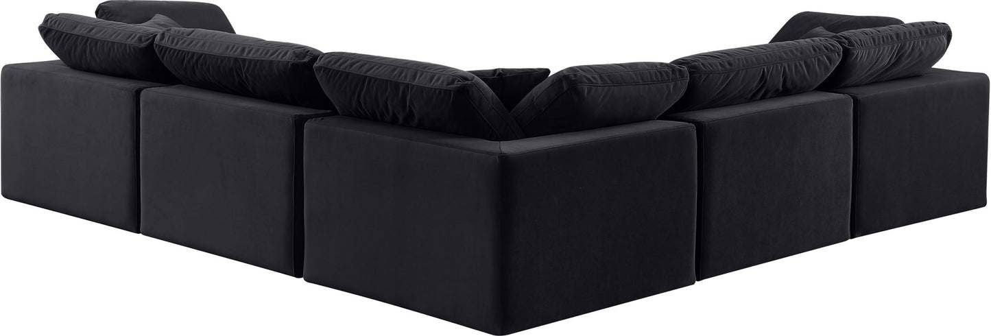 Comfy - 5 Piece Velvet Modular Corner Sectional