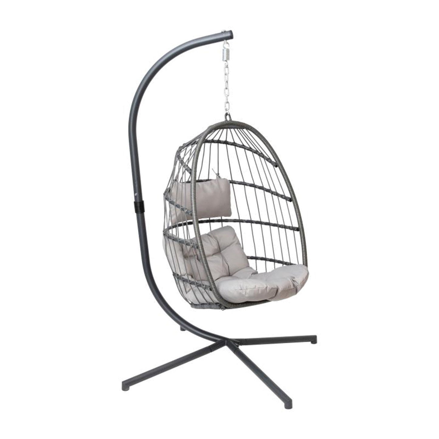 Flash Furniture - Hanging Patio Egg Chair - Gray
