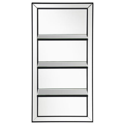 Oriel - Rectangular 3-Shelf Wall Mirror - Silver