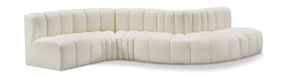 Arc - Faux Leather 6 Piece Curved Modular Sofa