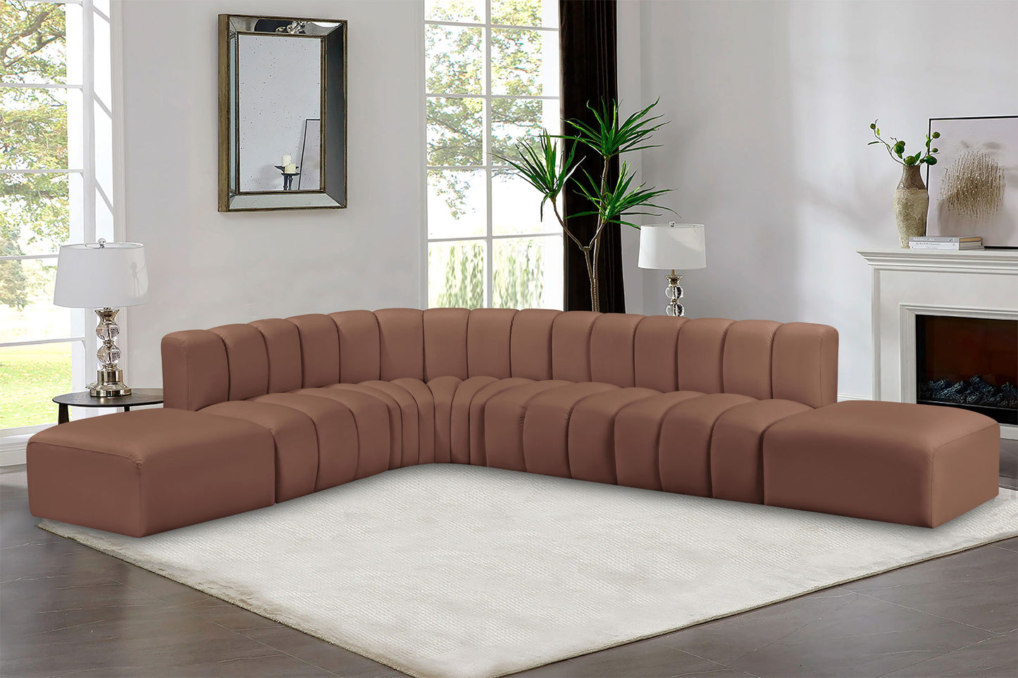 Arc - Faux Leather 7 Piece Corner Modular Sofa
