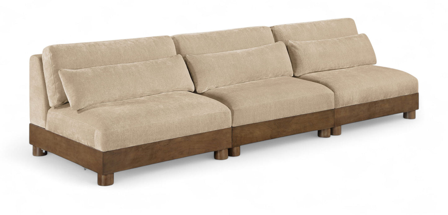 Turin - Chenille Fabric Upholstered Modular Sectional - Beige