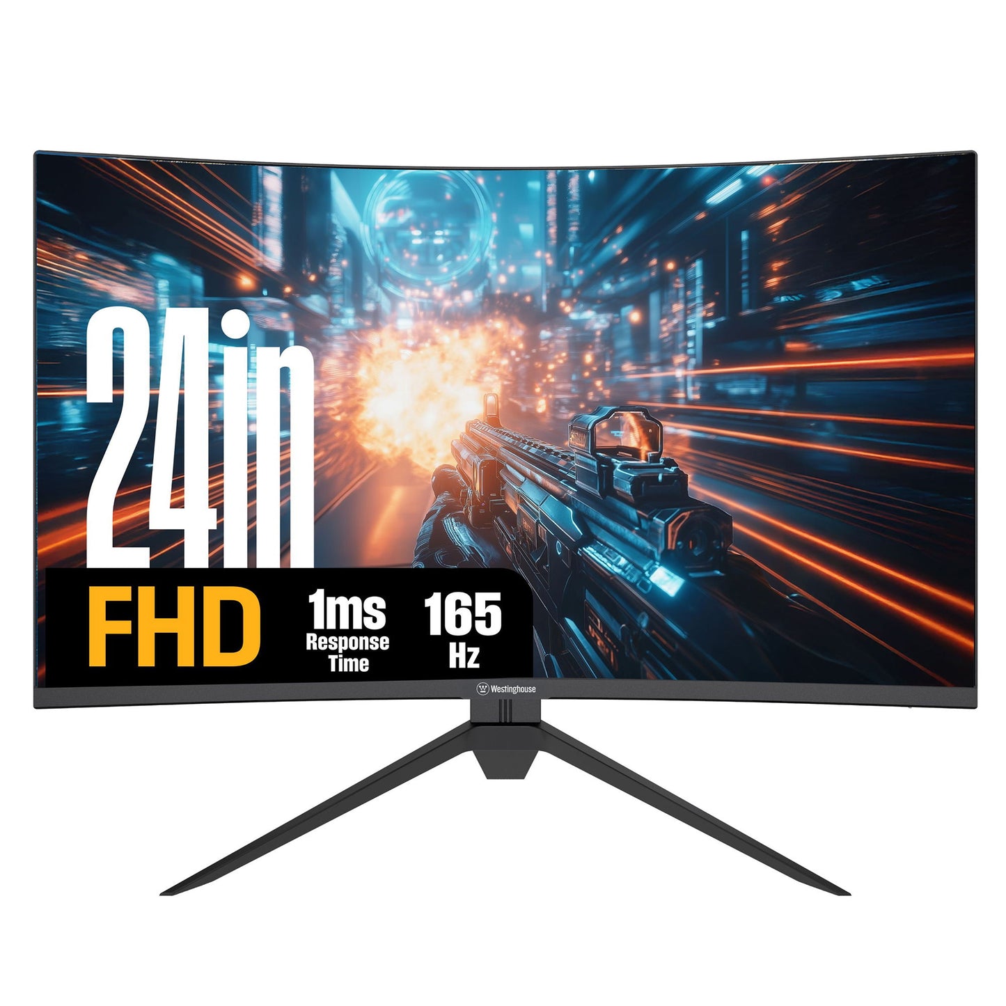 Westinghouse - 24" Curved Gaming Monitor - Black