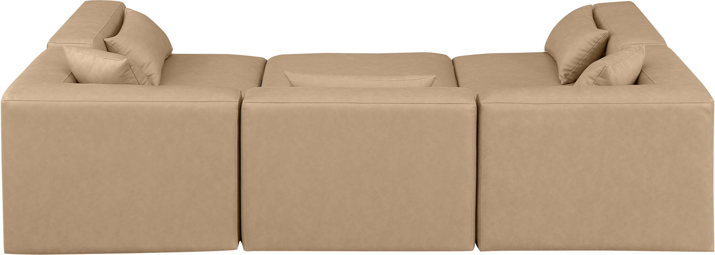 Cube - 6 Piece Modular Sectional - Tan