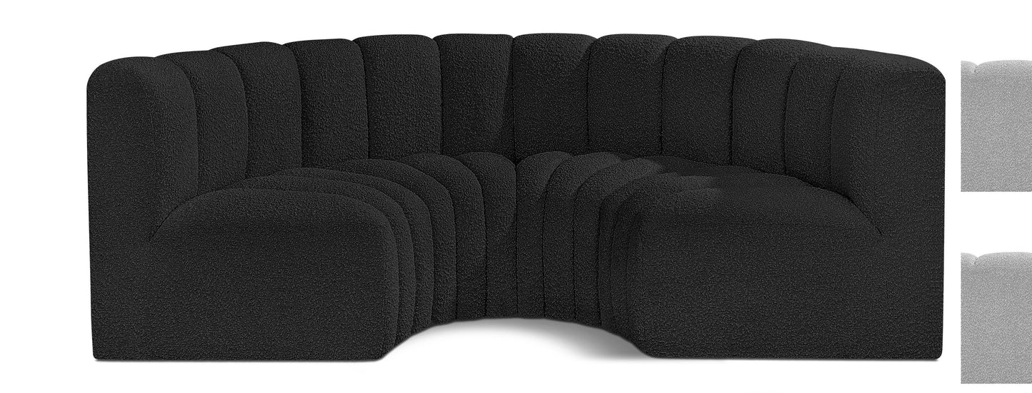 Arc - Boucle Fabric 4 Piece U-Shaped Modular Sofa