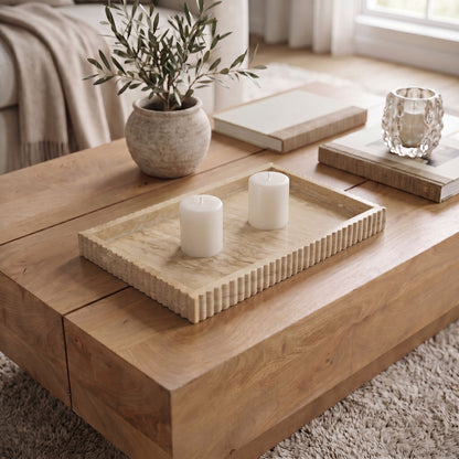 Hannah - Travertine Tray - Beige