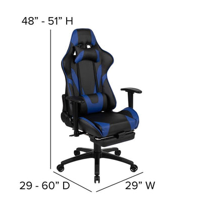 Flash Furniture - 2 Piece Gaming Desk & Chair Set - Black / Blue