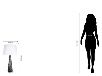 "Eclipse Radiance" Art Glass Table Lamp (Set of 2) - Black Art Glass