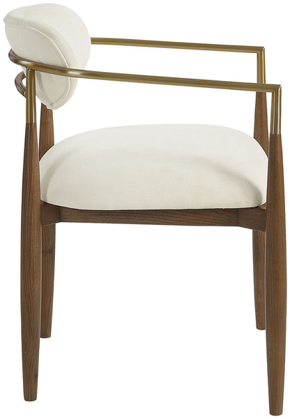 Riccio - Fabric Dining Arm Chair (Set of 2) - Walnut Frame