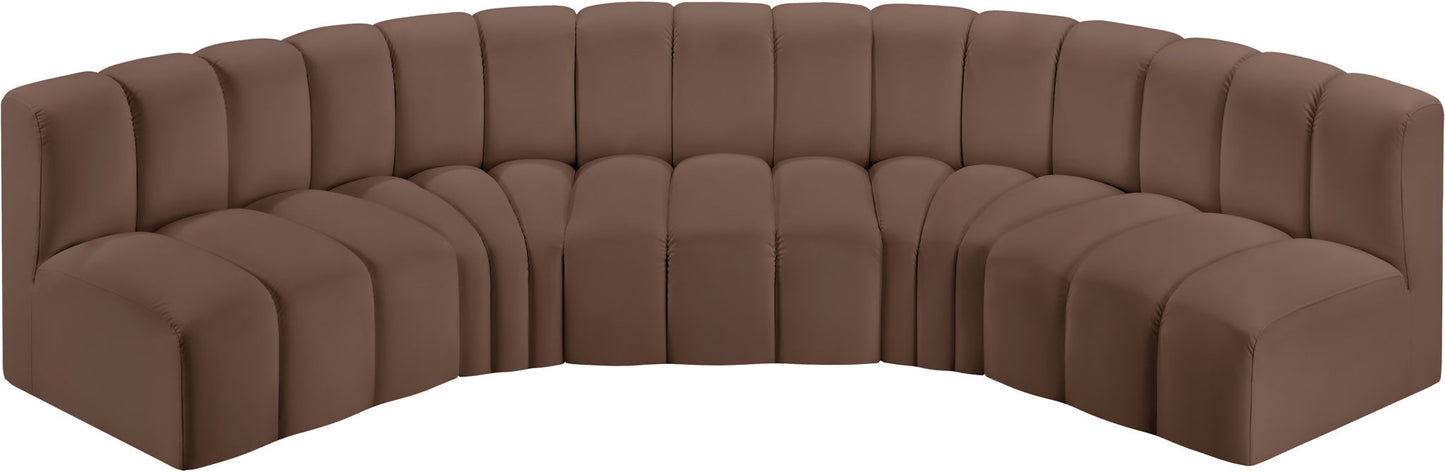 Arc - Faux Leather 5 Piece U-Shaped Modular Sofa