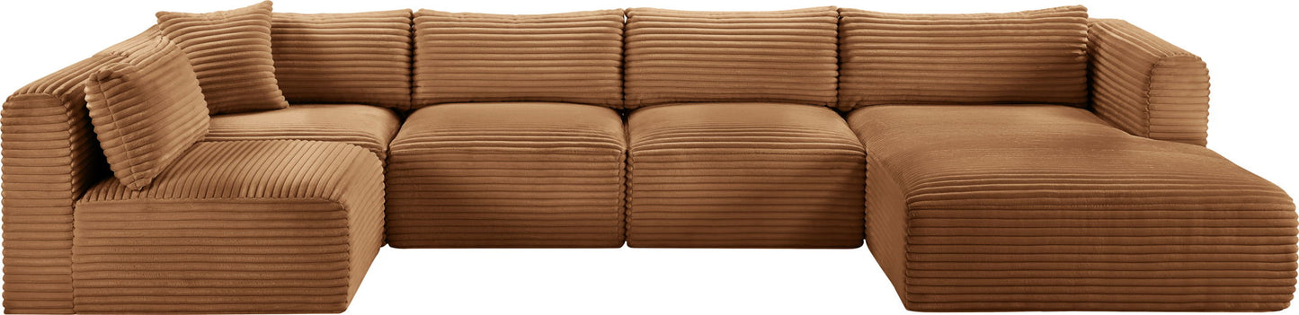 Shaggy - Fabric 5 Piece Modular U-Shaped Sectional