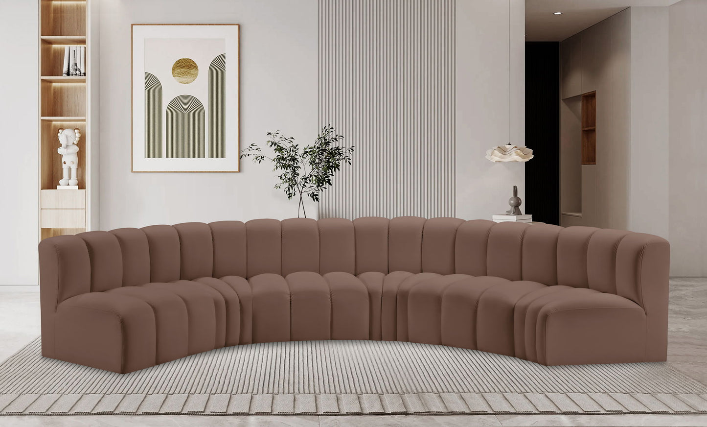 Arc - Faux Leather 6 Piece U-Shaped Modular Sofa