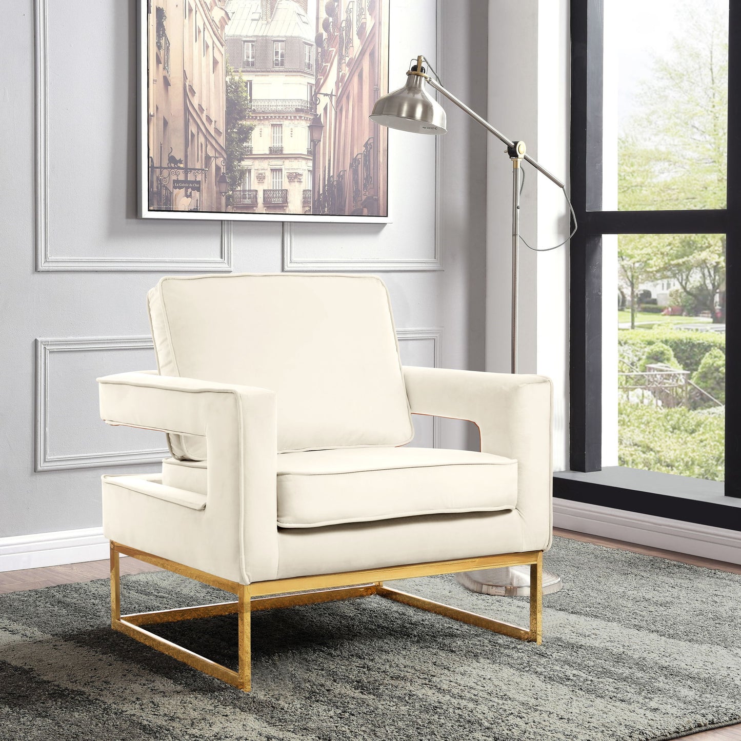 Noah - Accent Chair with Gold Legs