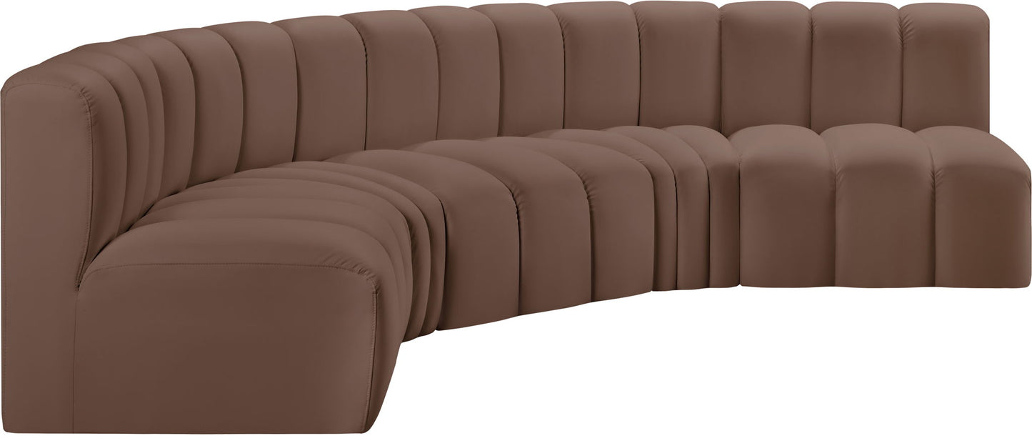 Arc - Faux Leather 5 Piece U-Shaped Modular Sofa
