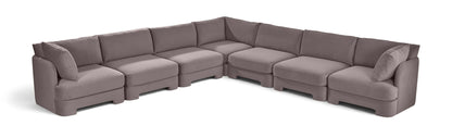 Hammond - Velvet Performance Fabric Upholstered 7 Piece Corner Sectional