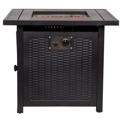 Flash Furniture - 28" Square Fire Pit Table - Black