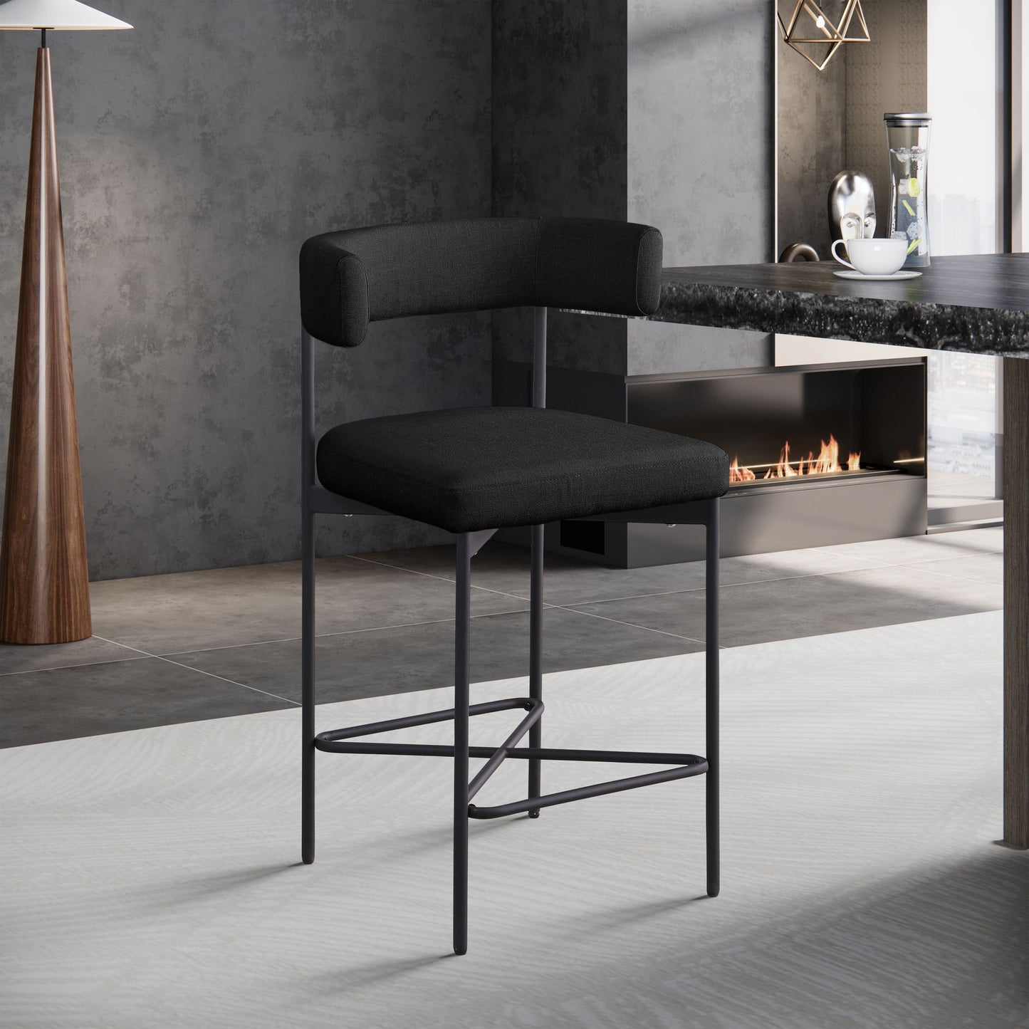 Rivage - Durable Stool With Black Frame (Set of 2)