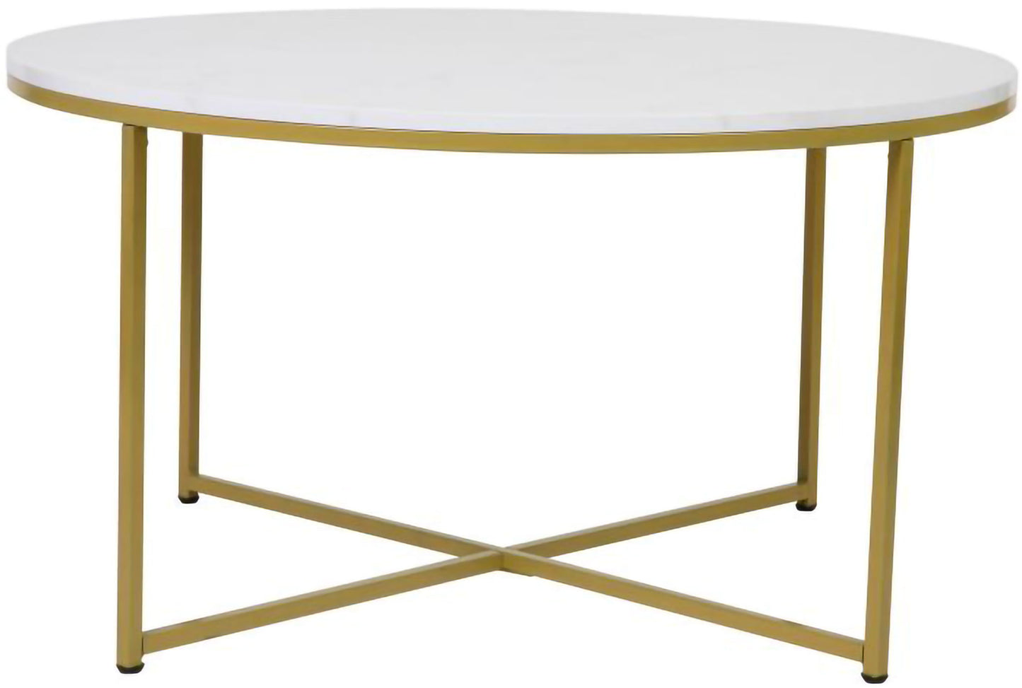 Flash Furniture - Marble Coffee Table - White / Gold