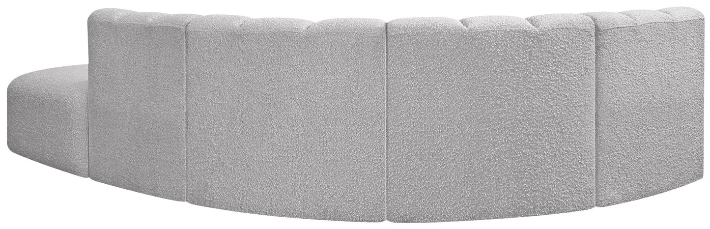 Arc - Boucle Fabric 5 Piece Corner Modular Sofa