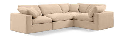 Comfy - 4 Piece Velvet Modular Sectional