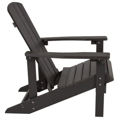 Flash Furniture - Adirondack Chairs With Side Table - Black