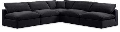 Comfy - 5 Piece Velvet Modular Corner Armless Sectional