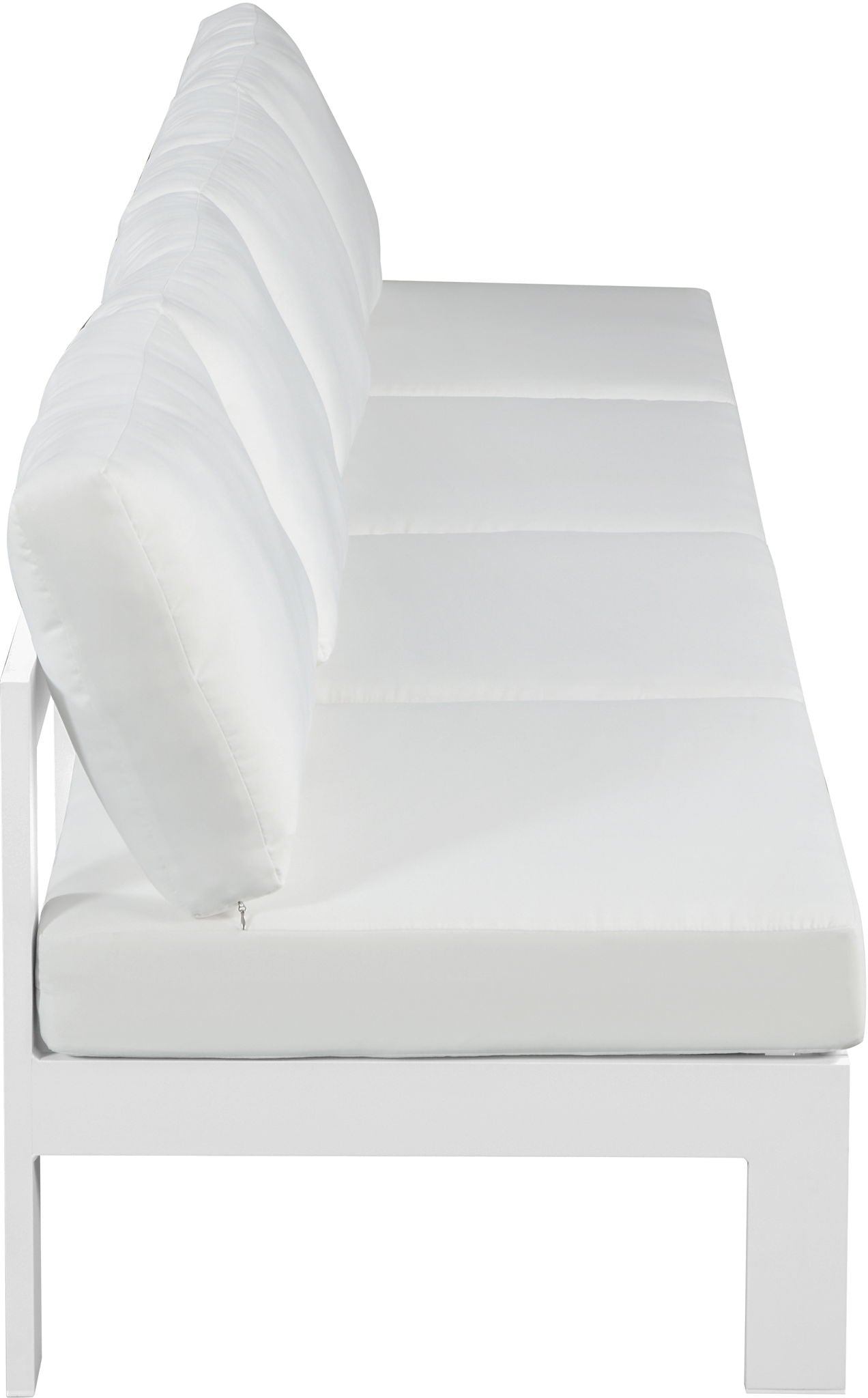 Nizuc - Outdoor Patio 4 Seat Armless Modular Sofa With White Frame