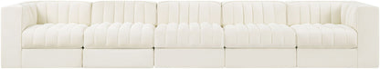 Rummi - Velvet Performance Fabric Upholstered 5 Piece Modular Sofa
