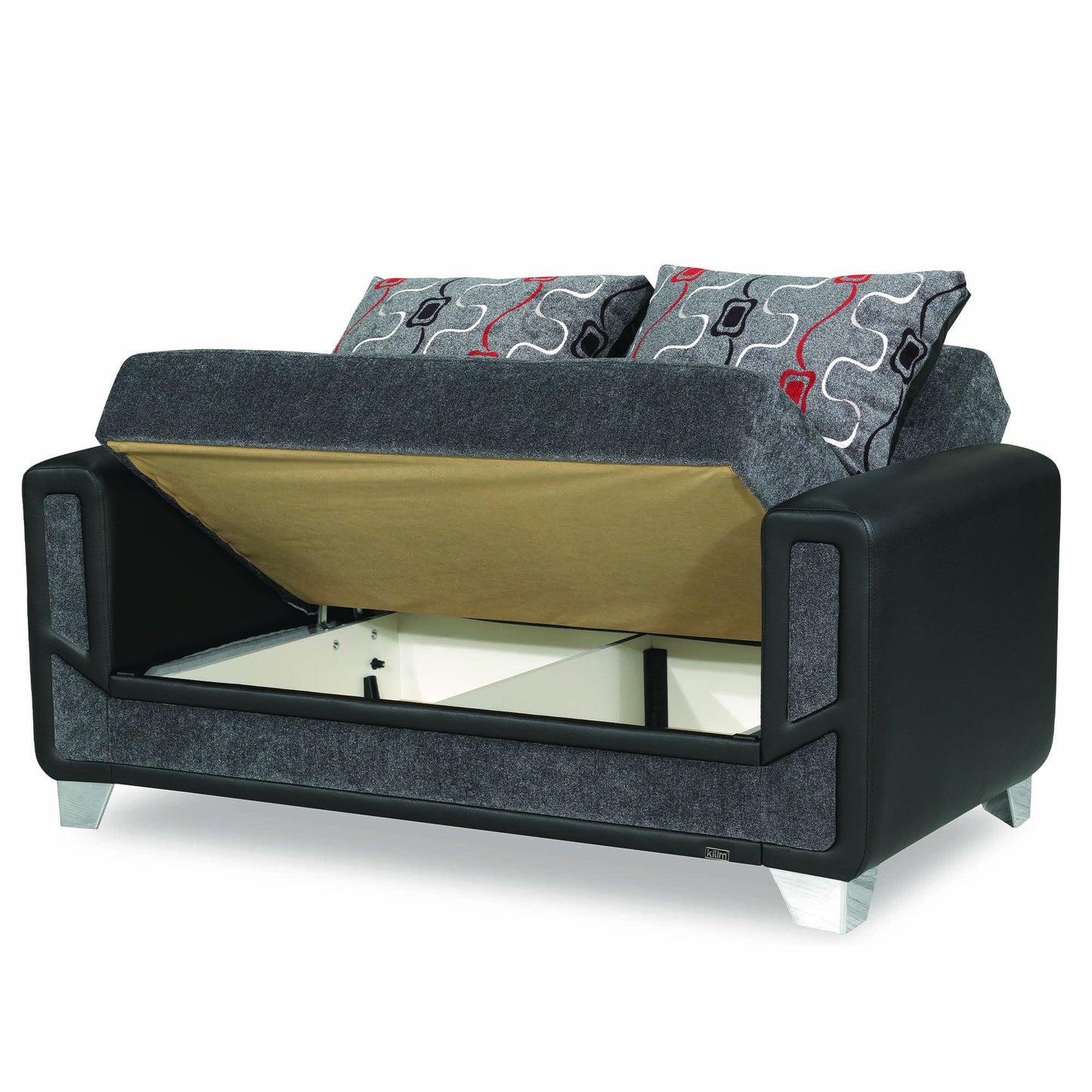 Ottomanson Mondo Modern - Upholstered Convertible Loveseat With Storage