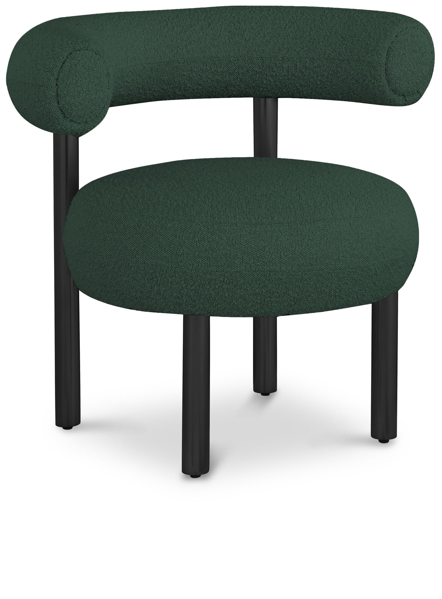 Bordeaux - Boucle Fabric Accent Chair With Black Legs