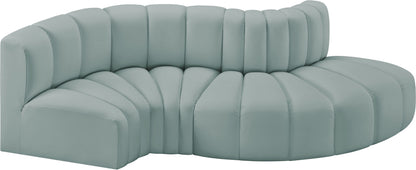 Arc - Faux Leather 4 Piece L-Shaped Modular Sofa