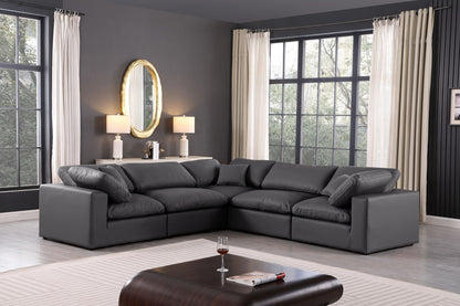 Comfy - 5 Piece Faux Leather Modular Corner Sectional