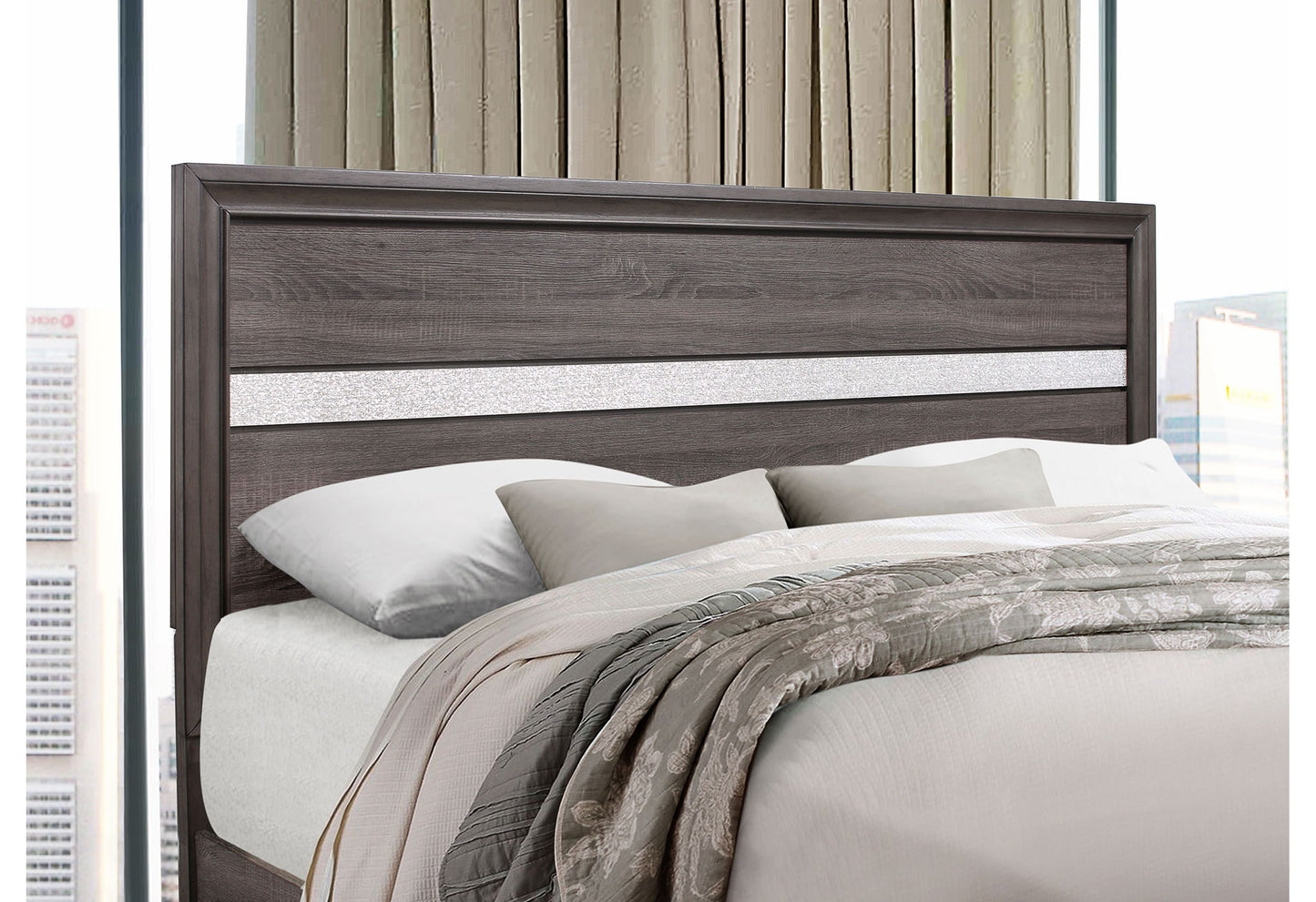 Seville - 5 Piece Queen Bedroom Set - Dark Gray