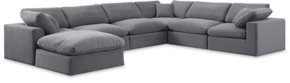 Comfy - 7 Piece Velvet Modular Sectional With Chaise