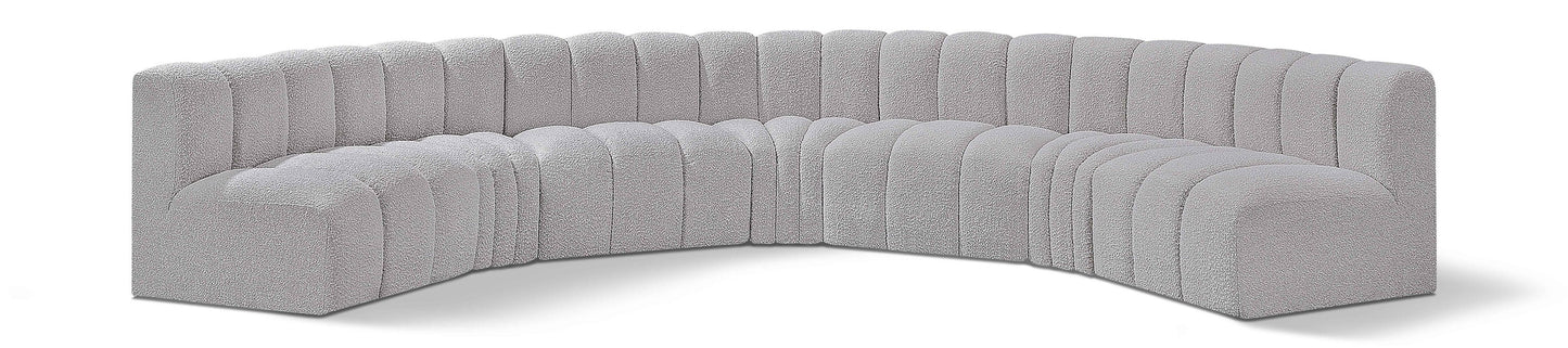 Arc - Boucle Fabric 7 Piece U-Shaped Modular Sofa