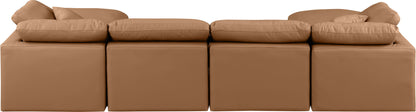 Indulge - Faux Leather 6 Piece Modular Double Chaise Sectional