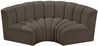 Arc - Boucle Fabric 3 Piece Modular U-Shaped Sofa