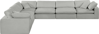 Comfy - 6 Piece Linen Modular Corner Sectional