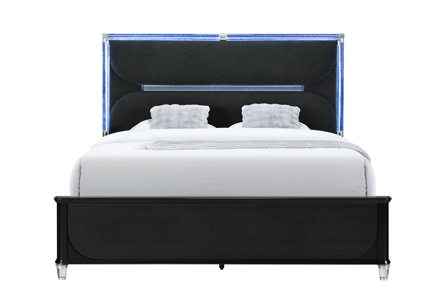 Lando - King Bed With Continuous LED - Black