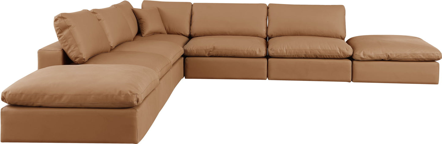 Comfy - 7 Piece Faux Leather Modular Corner Sectional