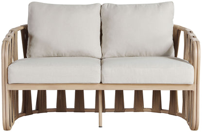 San Pietro - Resilient Waterproof Fabric 60.5" Upholstered Outdoor Patio Loveseat