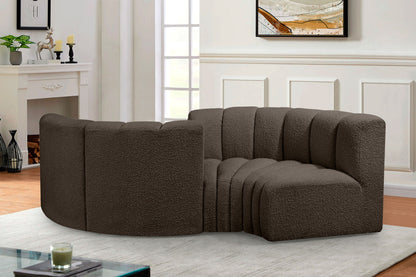 Arc - Boucle Fabric 4 Piece Curved Modular Sofa