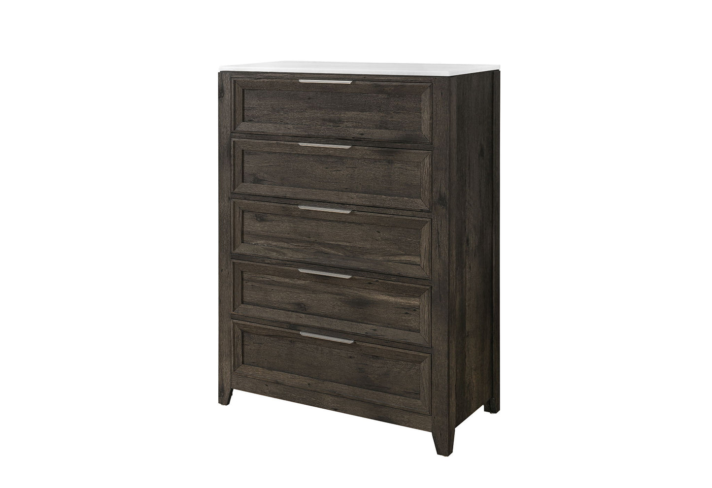 Mariah - 5 Piece King Bedroom Set (Bed, Dresser & Mirror, Nightstand, Chest) - Dark Brown