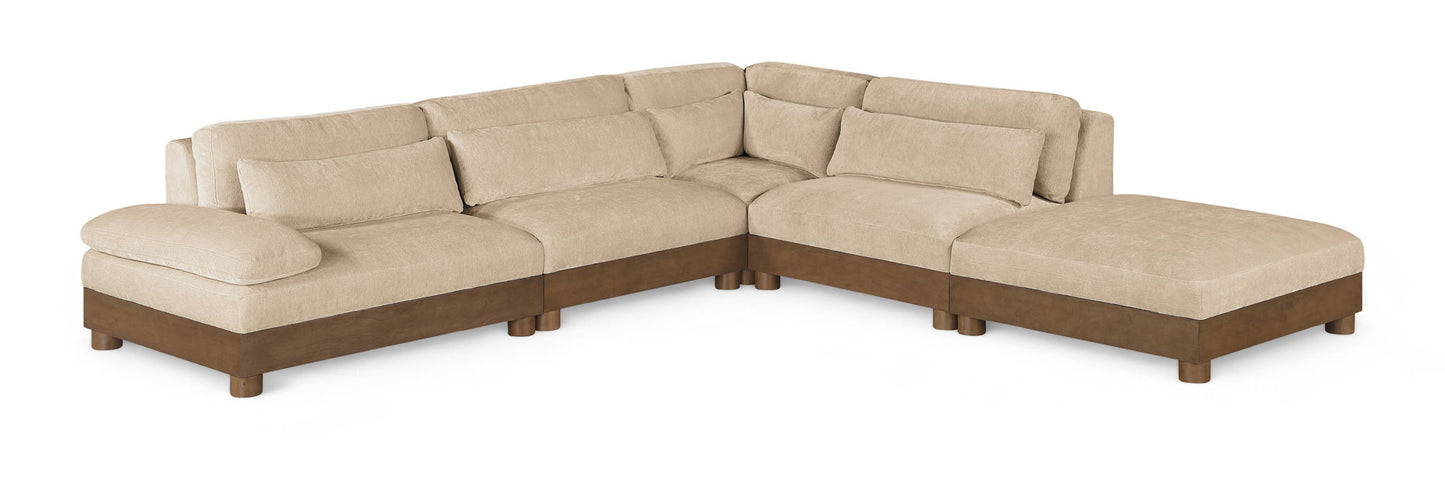 Turin - Chenille Fabric Upholstered Modular Sectional - Beige