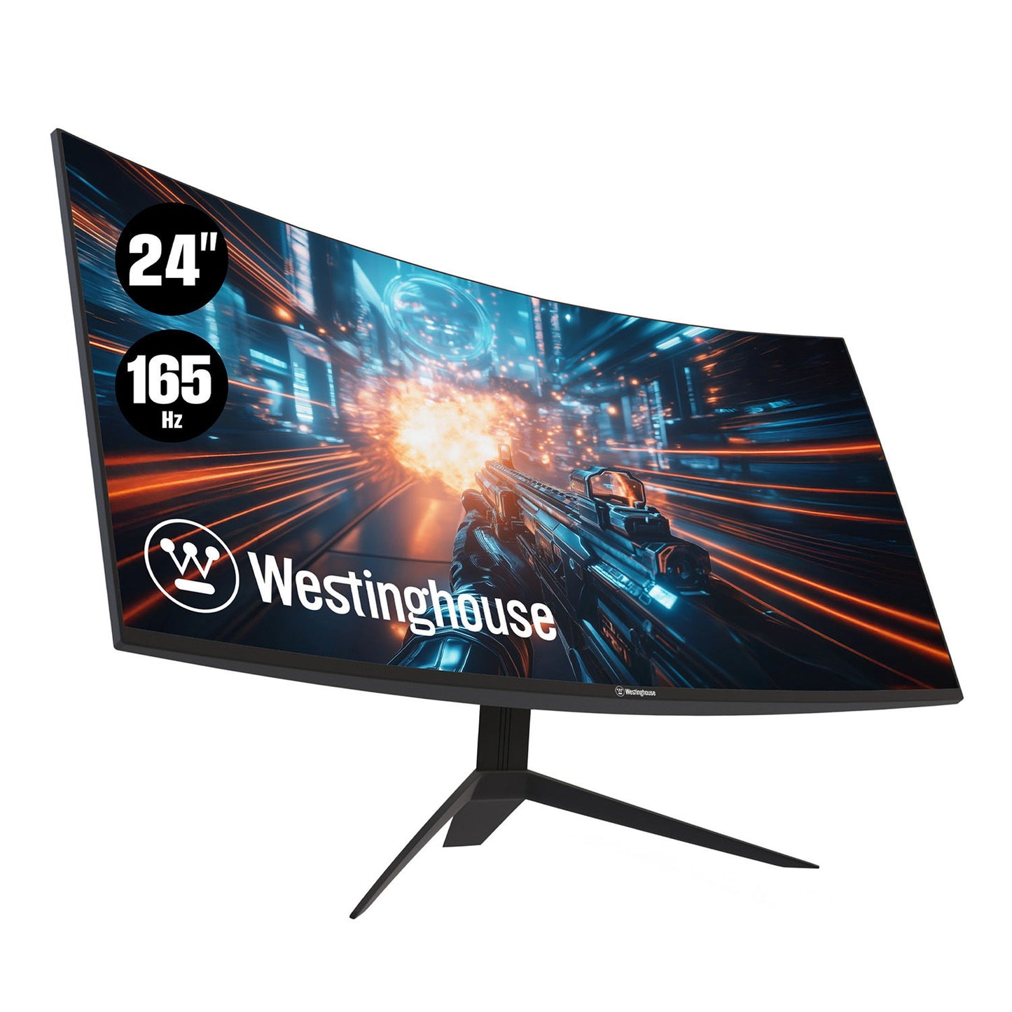 Westinghouse - 24" Curved Gaming Monitor - Black