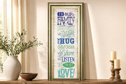 18x42 In Our Family By Deb Strain - Beige