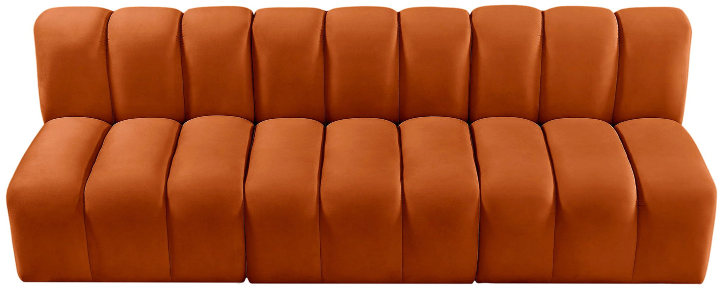 Arc - Velvet 3 Piece Modular Straight Sofa